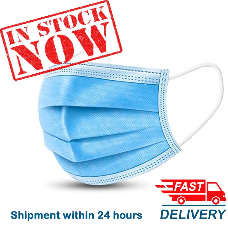 Disposable 3-Ply Face Masks [50 Masks Per Box]